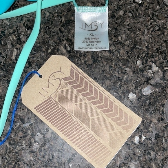 NWT Imsy Light Teal Bri Strappy Bandeau Swim Top - Picture 5 of 6